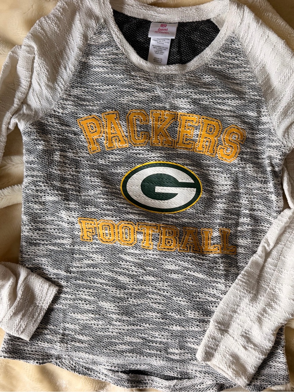 Packers Black & White Long-Sleeve Top